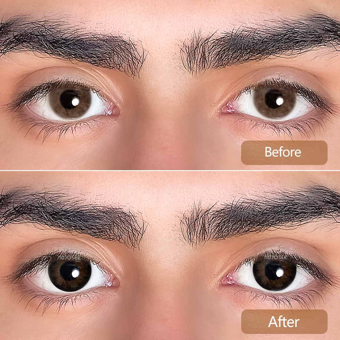 Big Eye Black Circle Contact Lenses for Men - Dolly Eye Effect