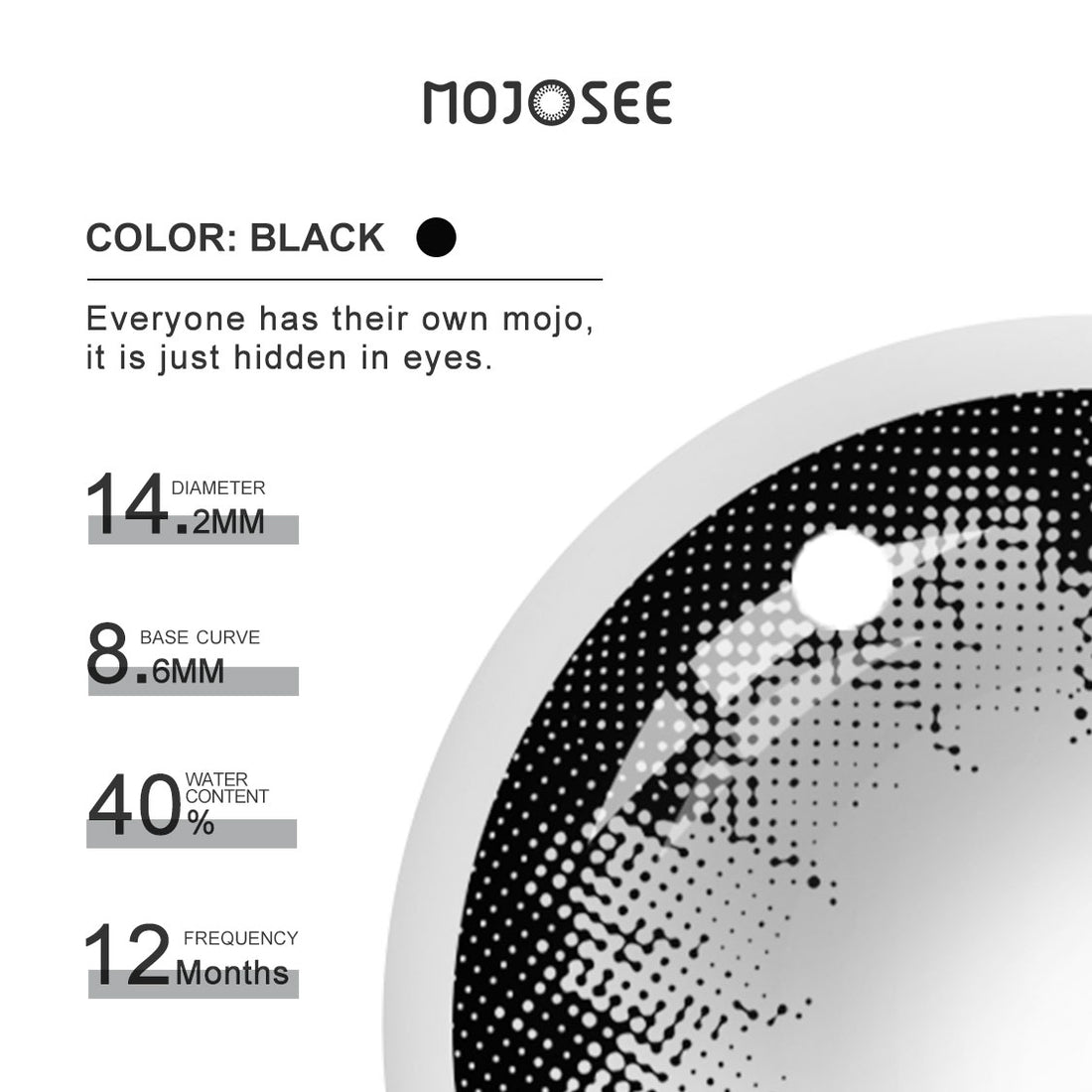 Big Eye Black Circle Contact Lenses for Men - Dolly Eye Effect