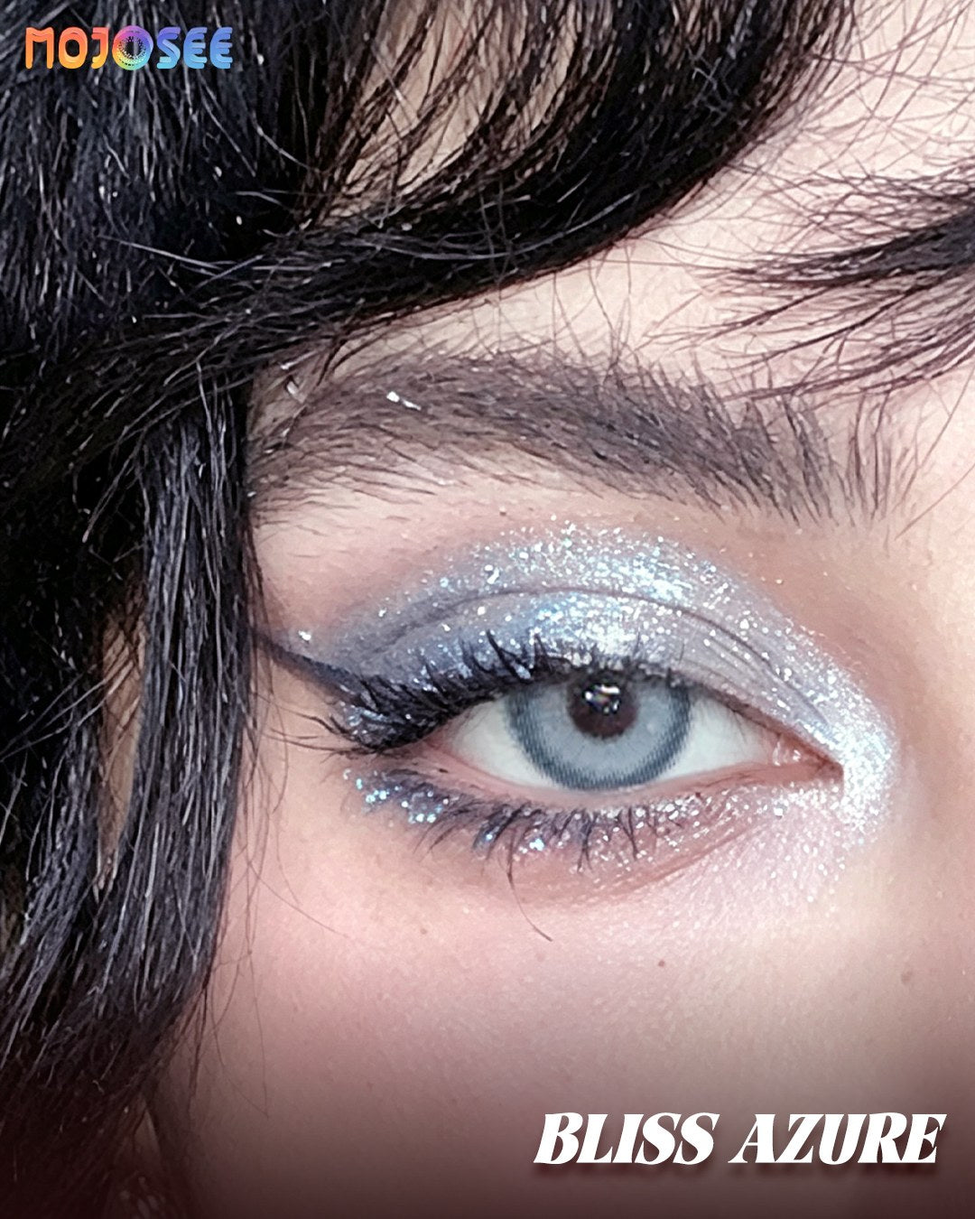 Bliss Azure Colored Contact Lenses — look 1