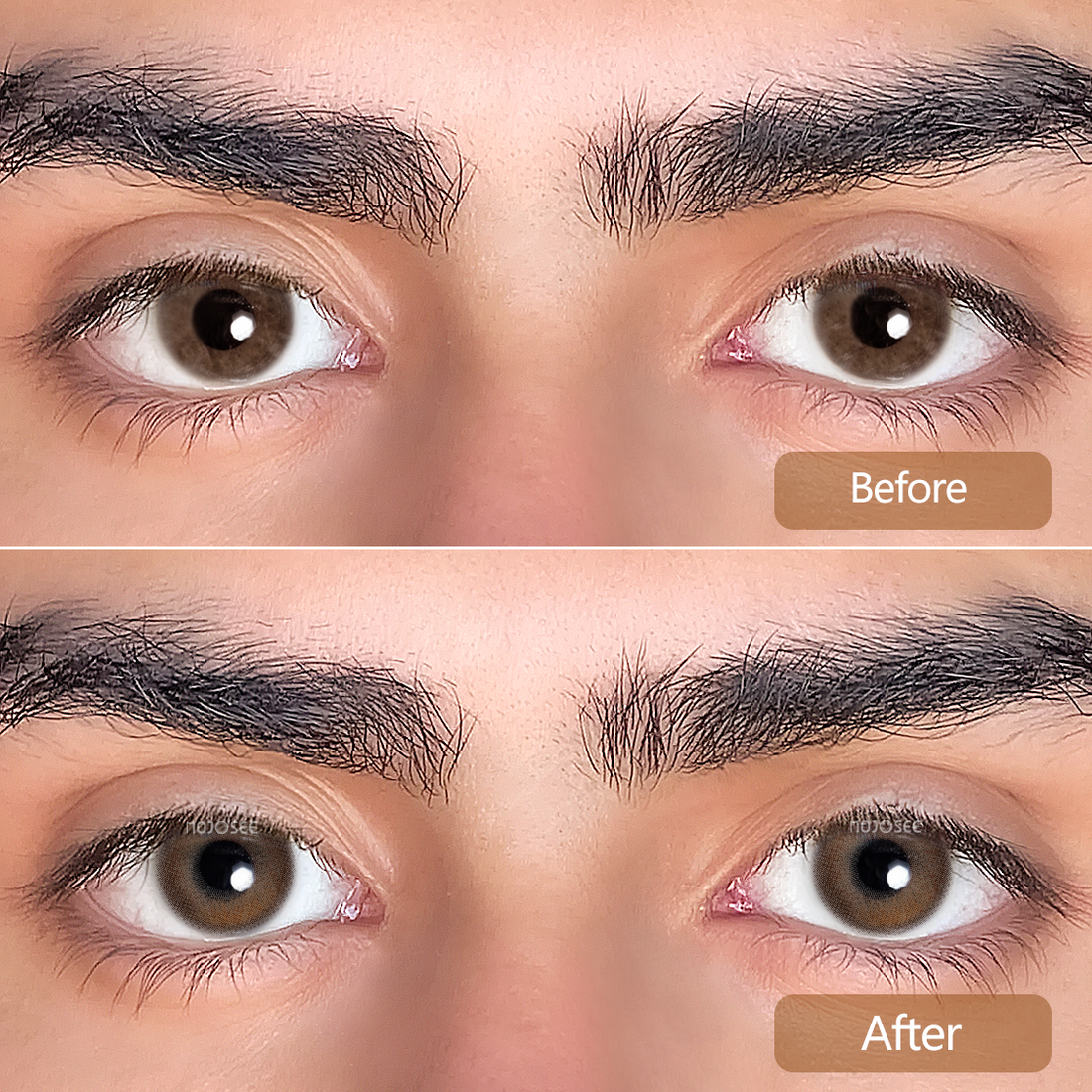 Glimmer Brown Colored Contact Lenses for Men