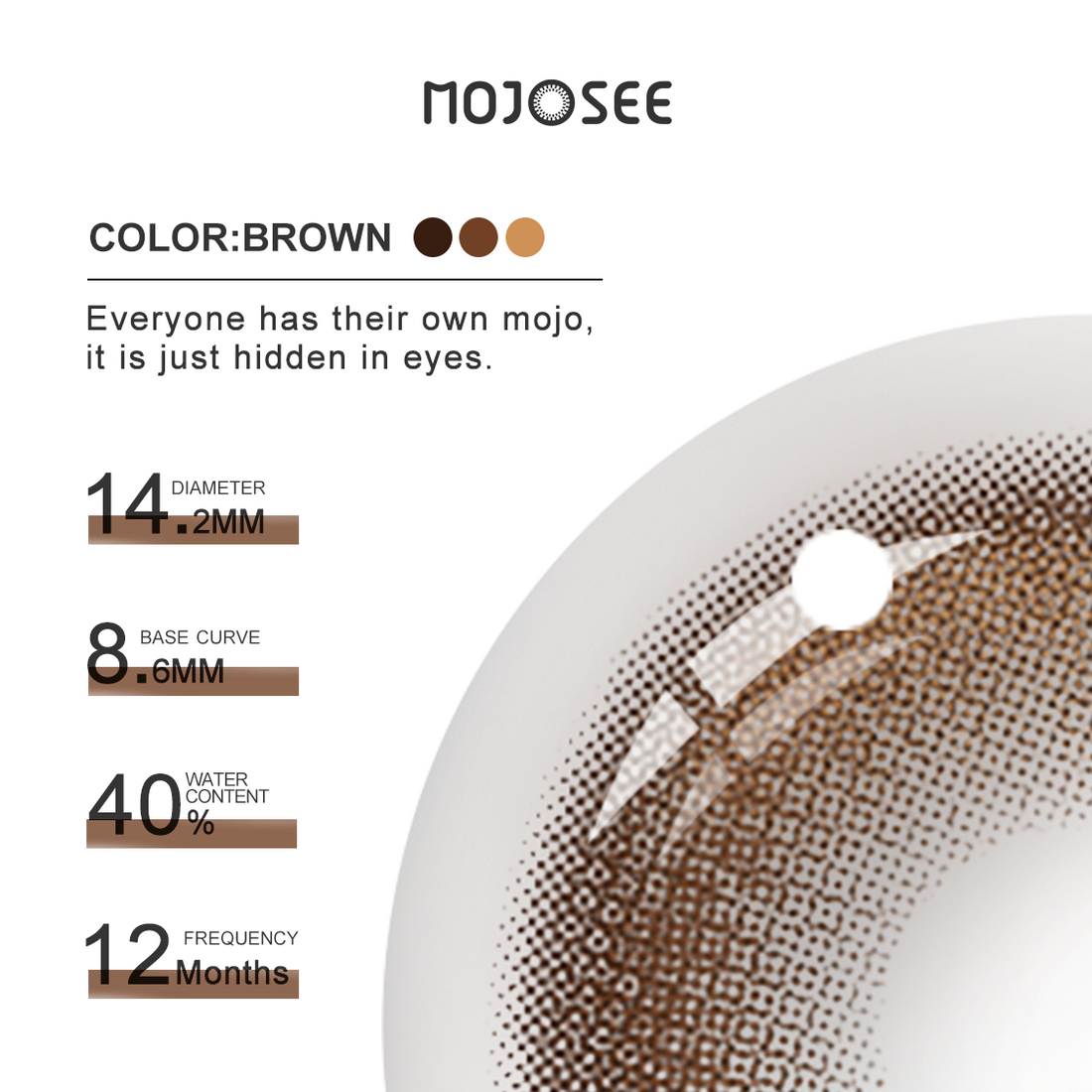 Glimmer Brown Colored Contact Lenses for Men