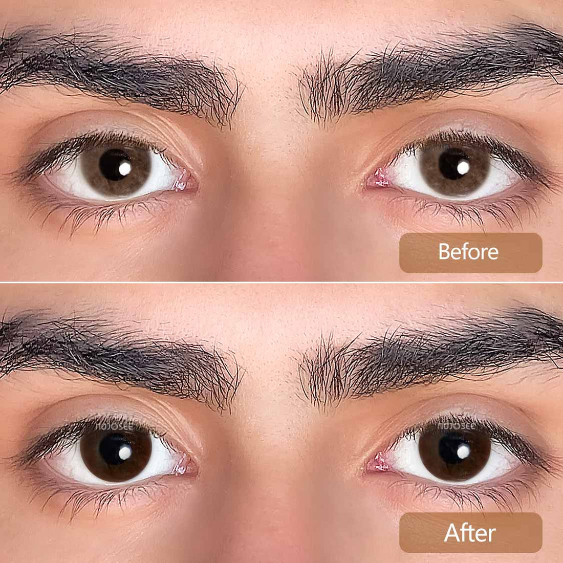 Big Eye Coffee Brown Circle Contact Lenses for Men - Dolly Effect