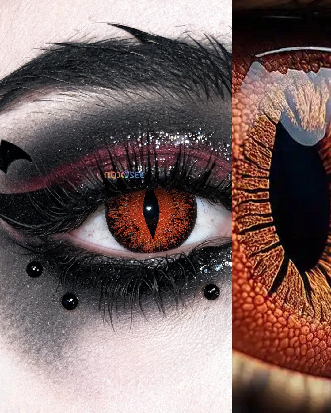 Crimson Dragon Slit Pupil Colored Contact Lenses – Red Dragon Eye — look 1