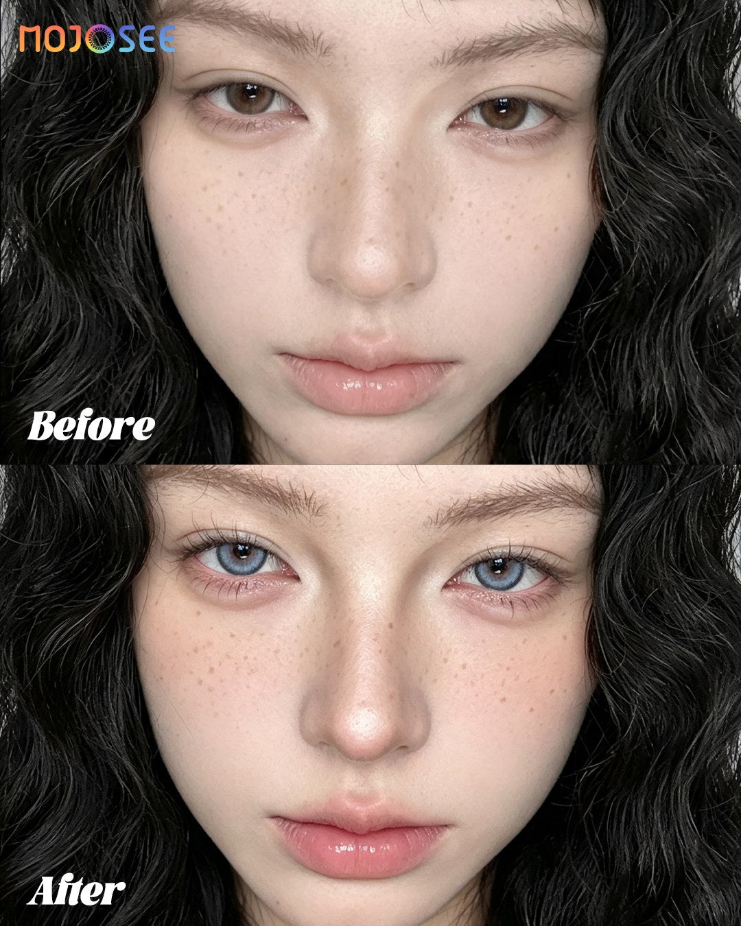Dawn Blue Colored Contact Lenses — look 3