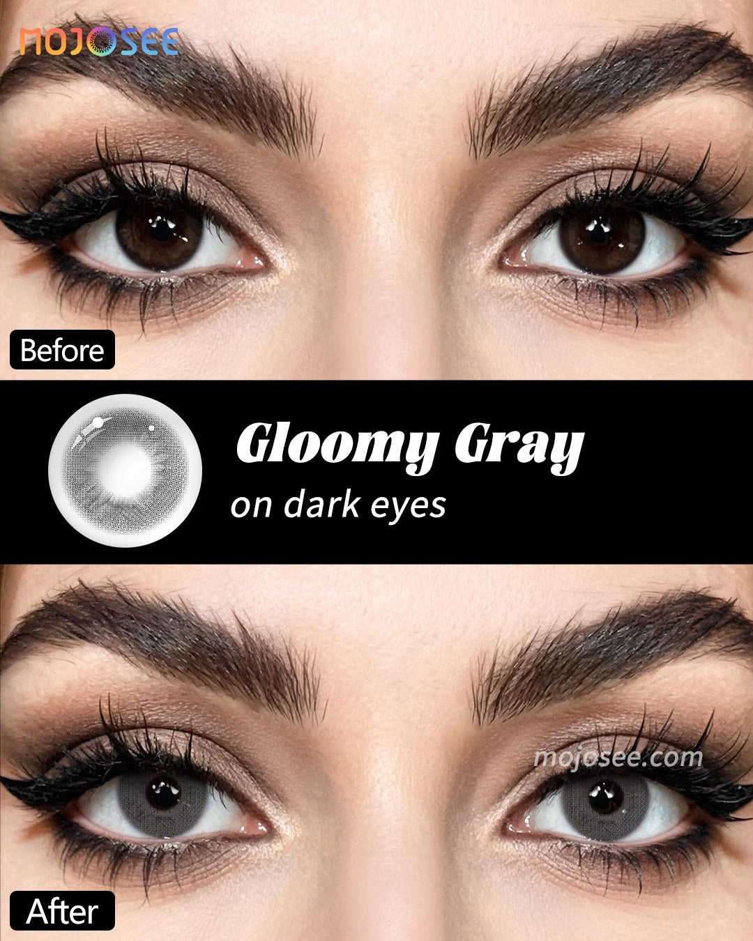 Gloomy Gray Colored Contact Lenses — look 1