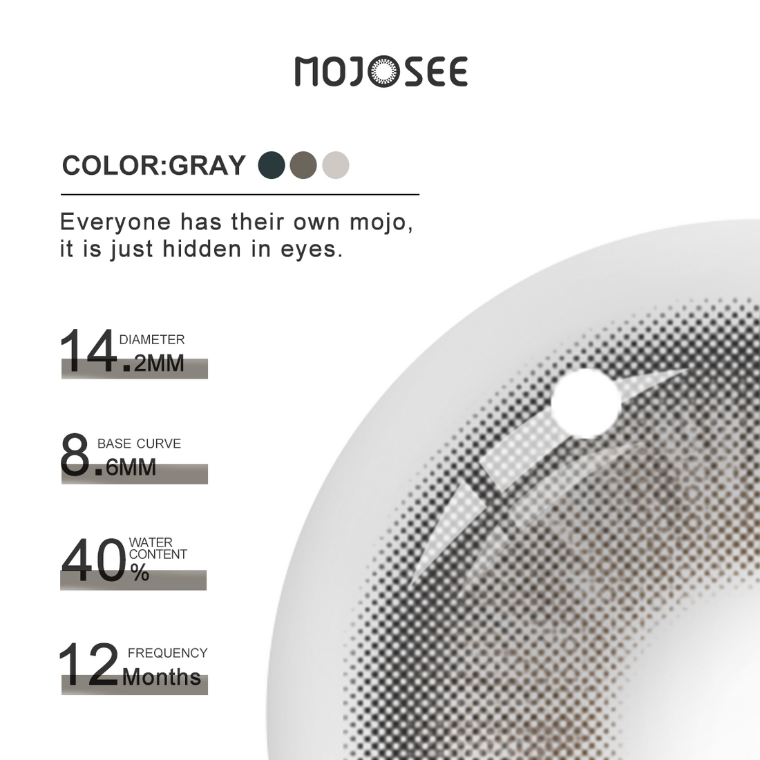 Secret Gray Colored Contact Lenses for Men