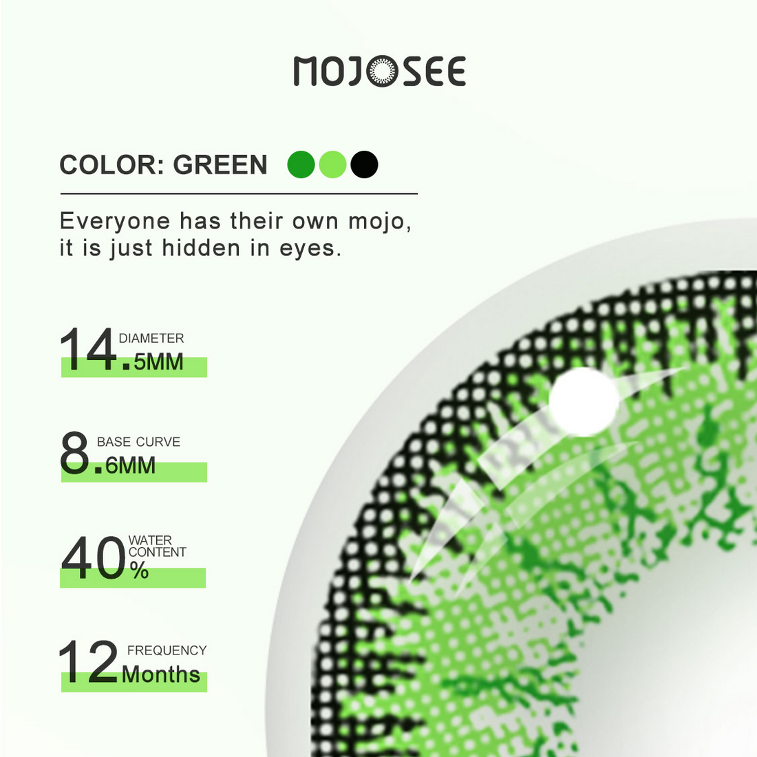 Vika Tricolor Green Colored Contact Lenses