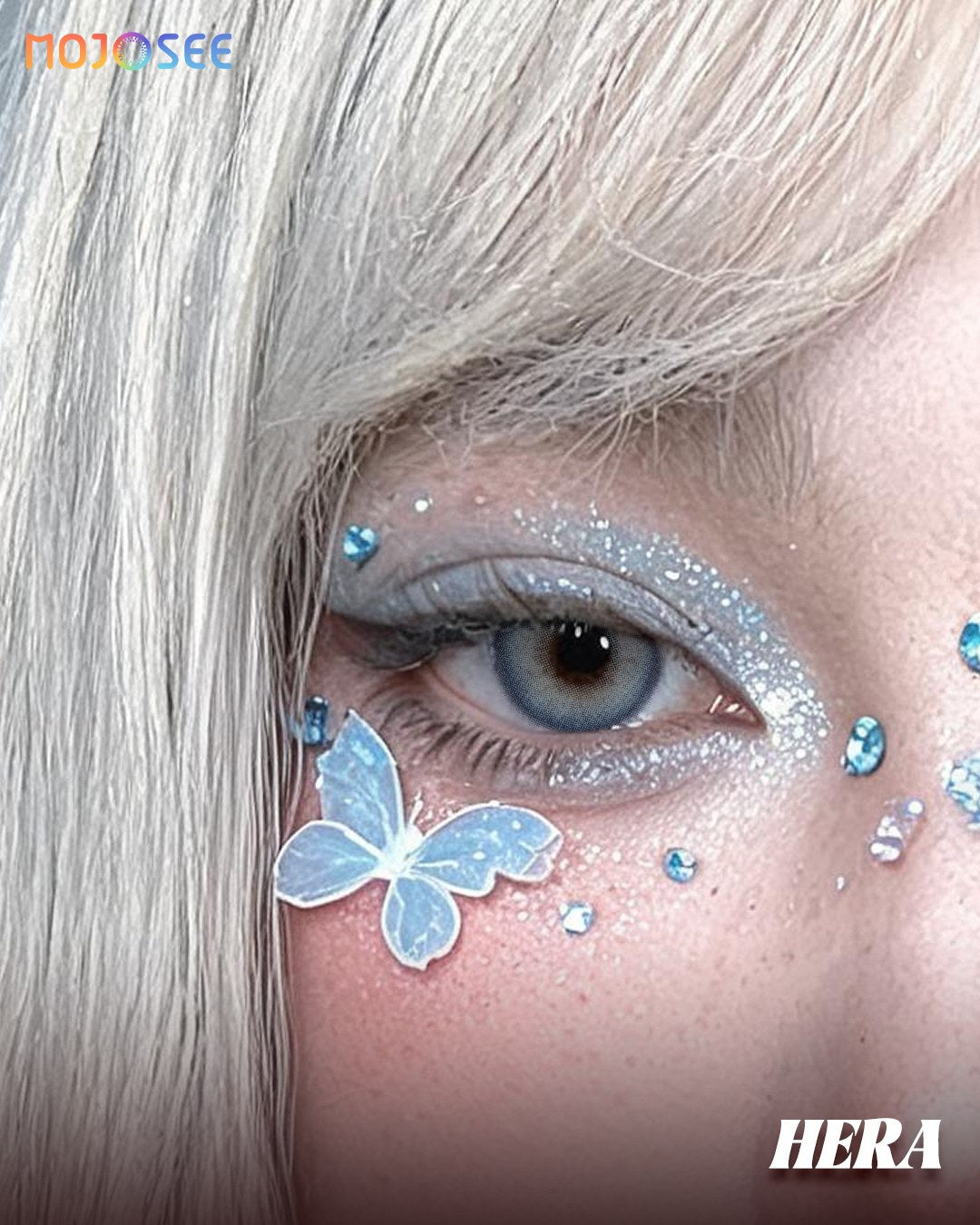 Hera Blue Colored Contact Lenses — look 1