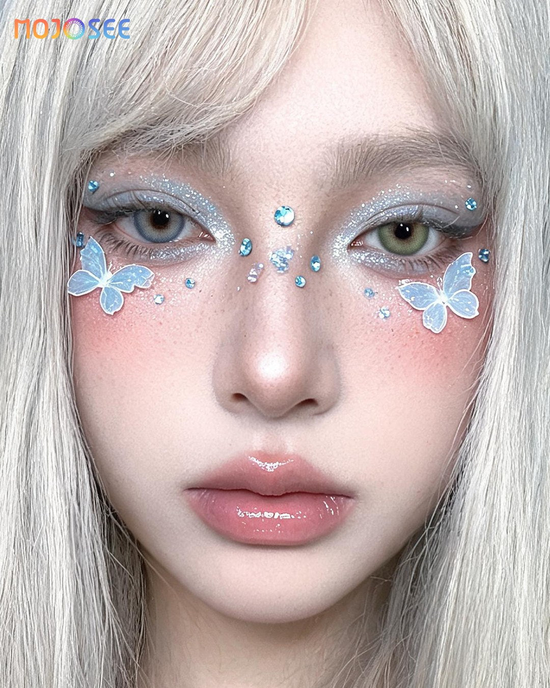 Hera Blue Colored Contact Lenses — look 3