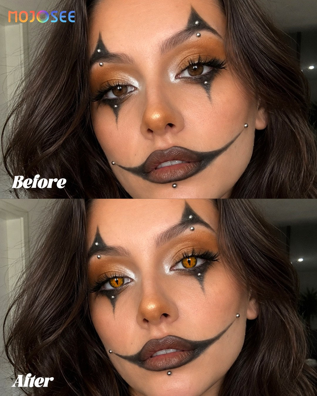 Lizard Eye Brown Colored Contact Lenses — look 3