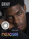 Gray colored contact lenses for men - Wing Gray