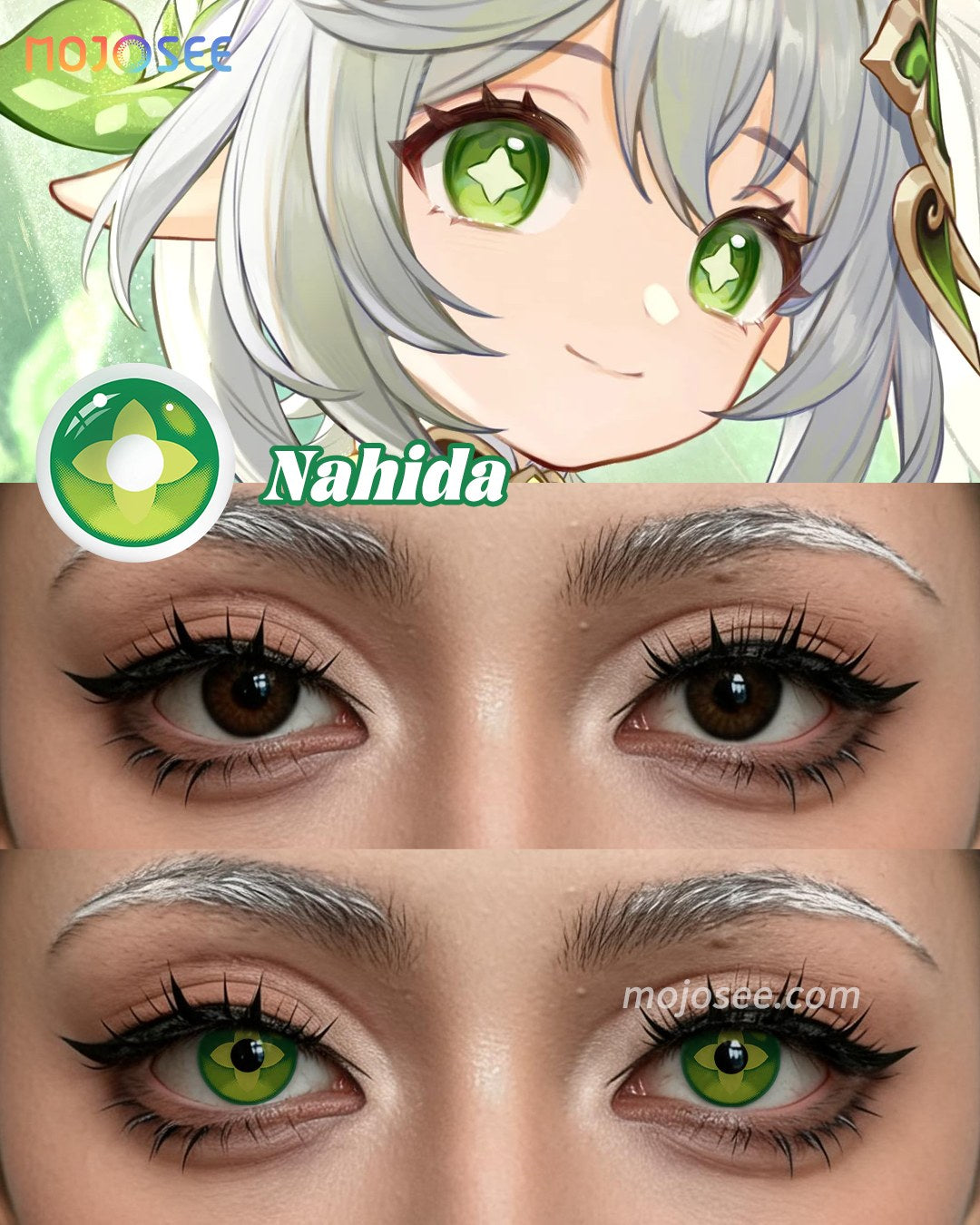Nahida Prescription Cosplay Contact Lenses – Genshin Impact — look 1