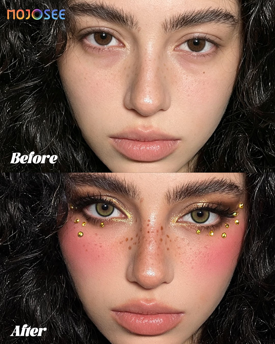 Rain Forest Green Colored Contact Lenses — look 3