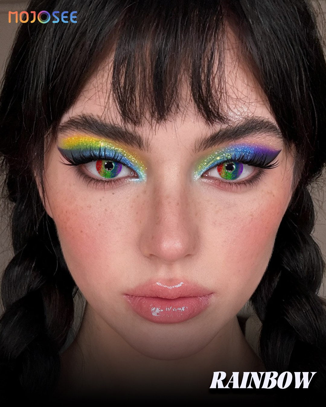 Rainbow Colored Contact Lenses — look 1