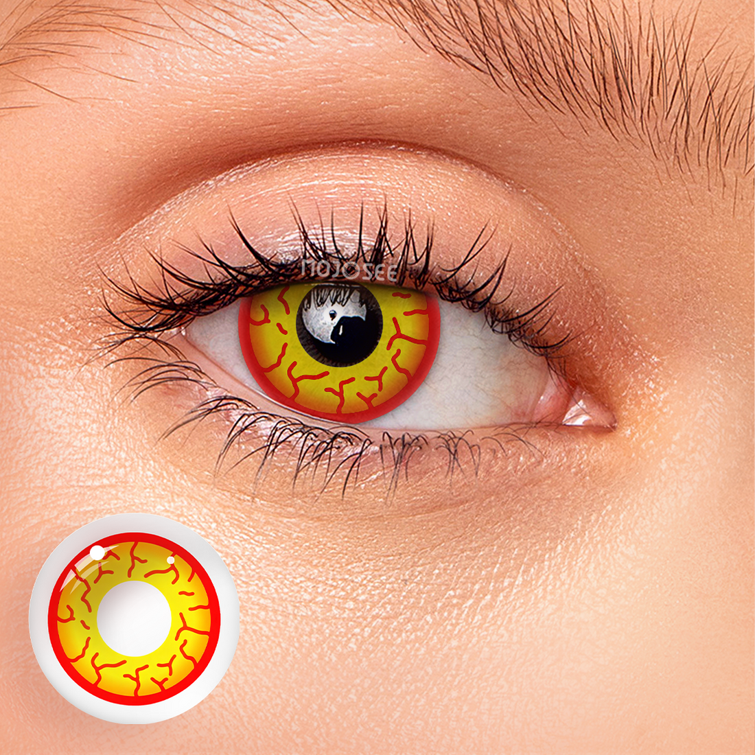 Sith-Inspired Red & Yellow Villain Eye Contacts
