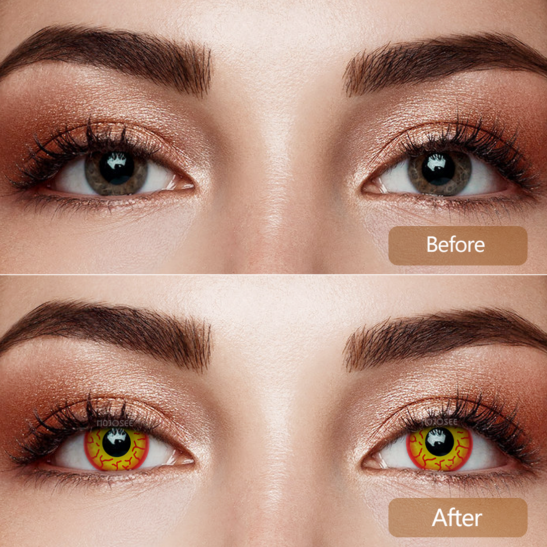 Sith-Inspired Red & Yellow Villain Eye Contacts