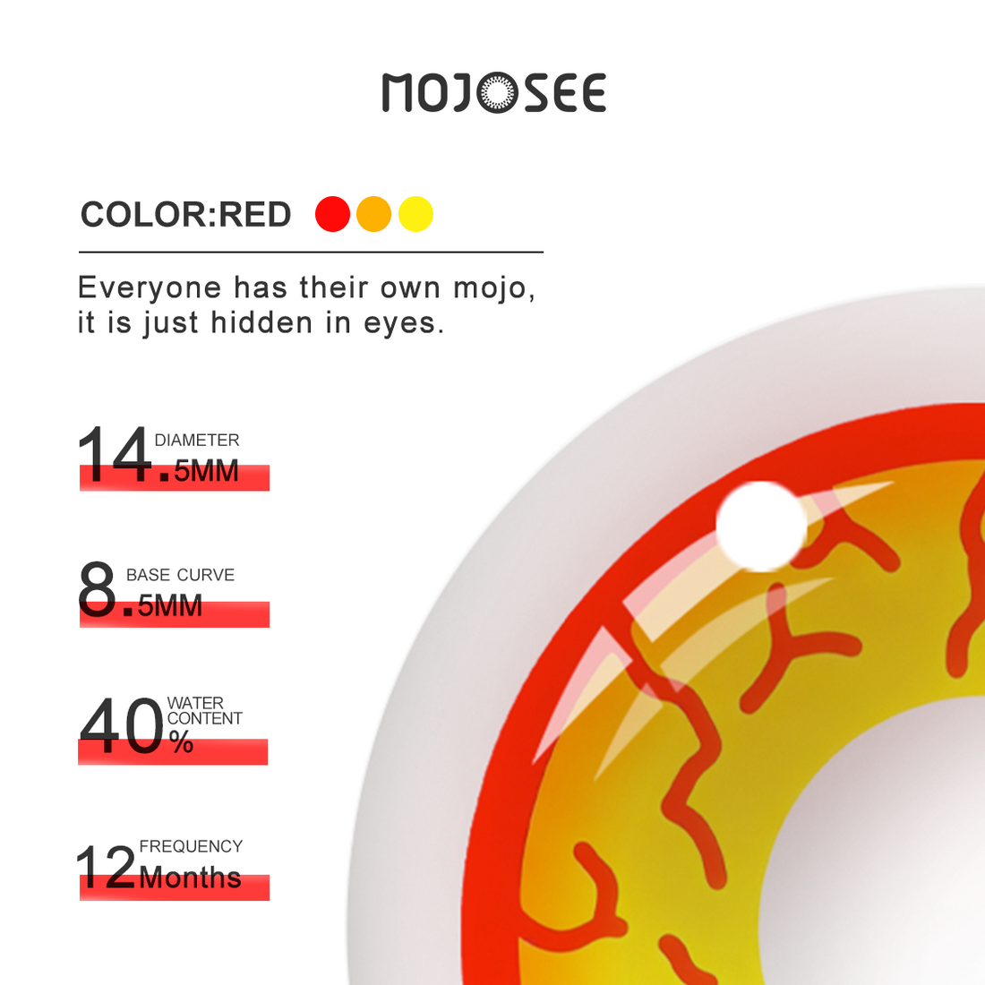 Sith-Inspired Red & Yellow Villain Eye Contacts