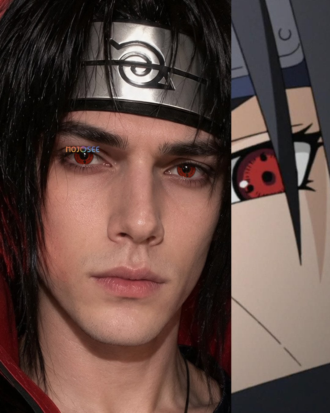 Red Sasuke Uchiha Cosplay Contact Lenses – Naruto — look 1