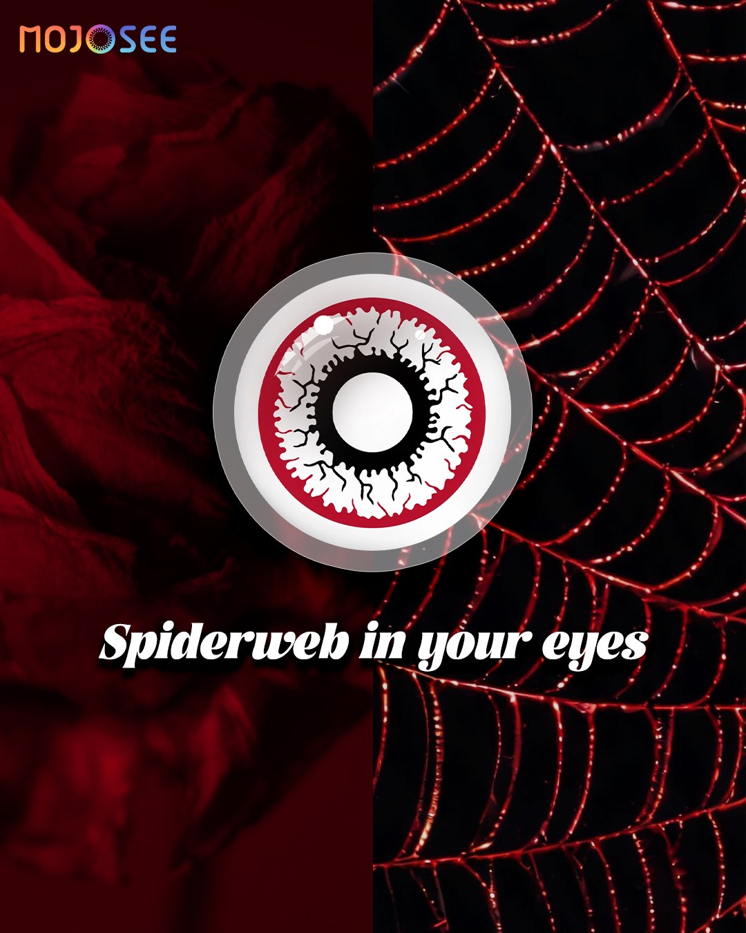 Red White Crack Colored Contact Lenses – White Cracked Red Vein Eye — look 1