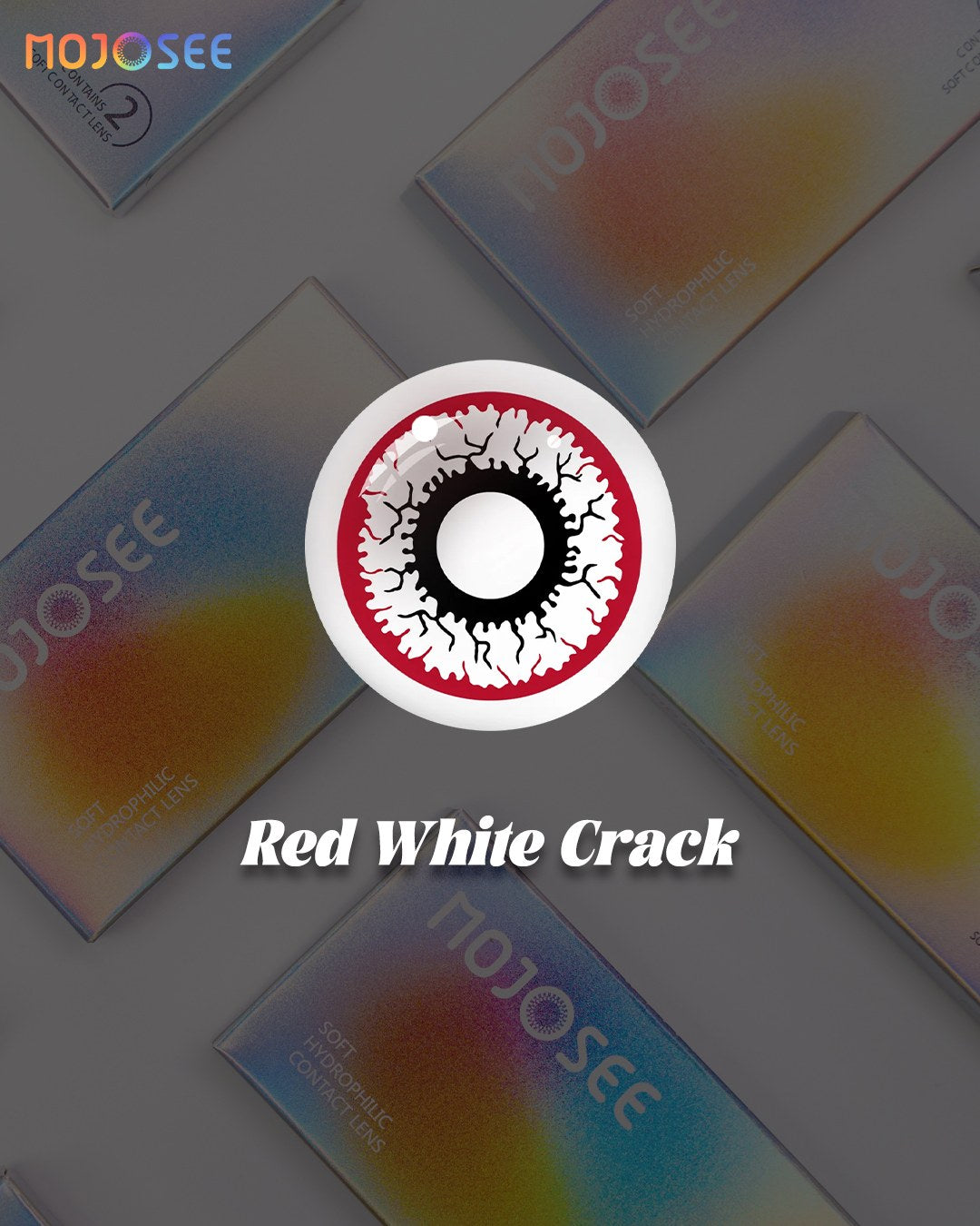 Red White Crack Colored Contact Lenses – White Cracked Red Vein Eye — look 3