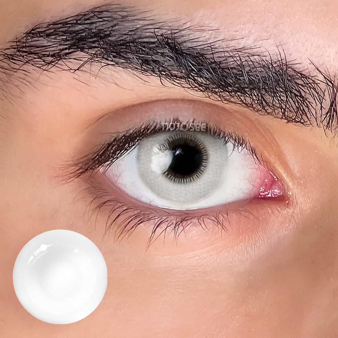 White Small Pupil Prescription Colored Contact Lenses for Men