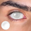 White Mesh Blind Contact Lenses for Men - Full-Iris Grid