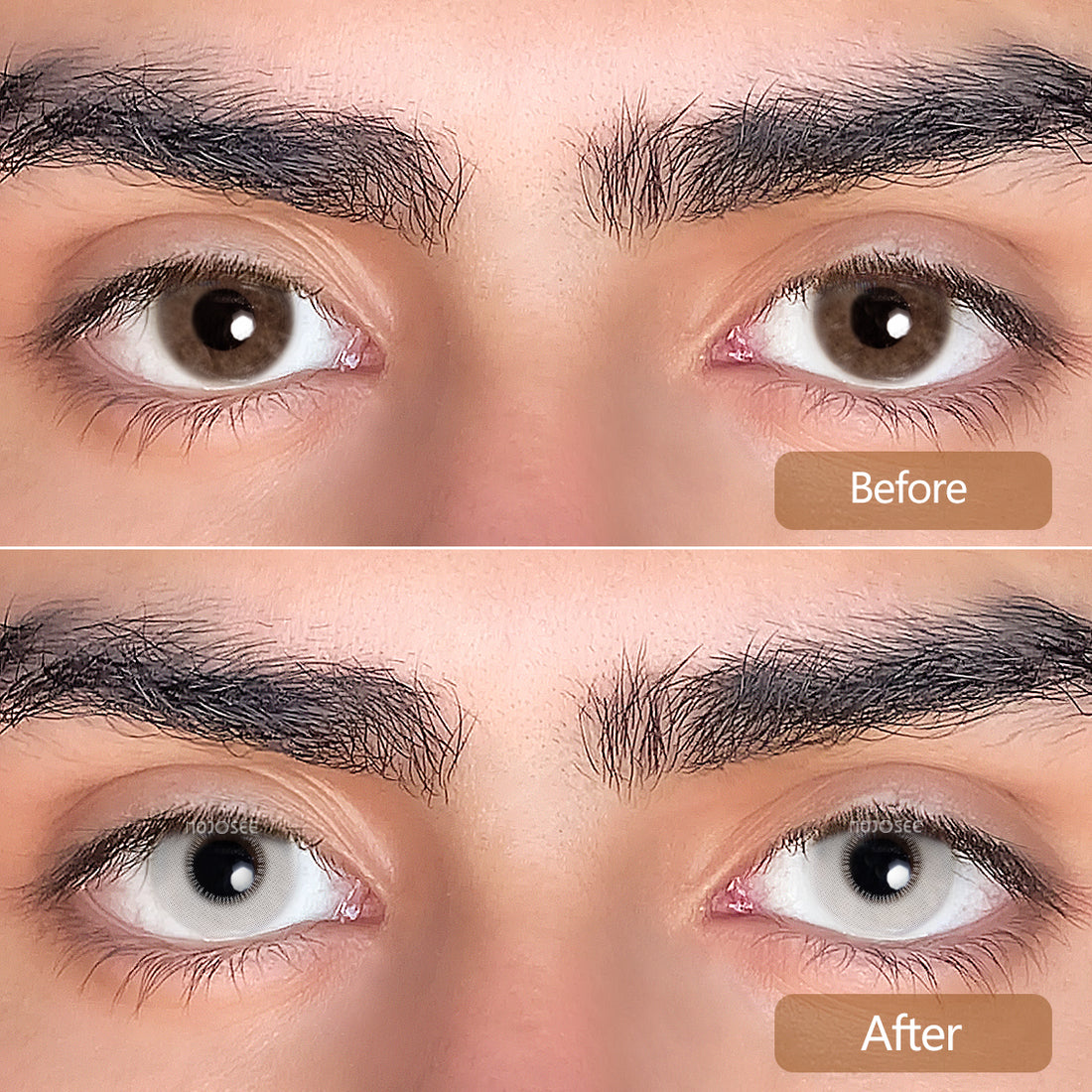 White Small Pupil Prescription Colored Contact Lenses for Men