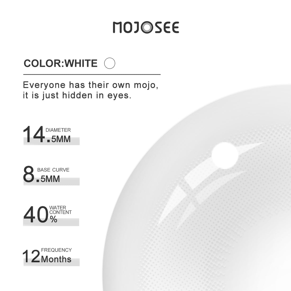 White Small Pupil Prescription Colored Contact Lenses for Men
