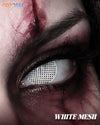 White Mesh Blind Contact Lenses for Men - Full-Iris Grid