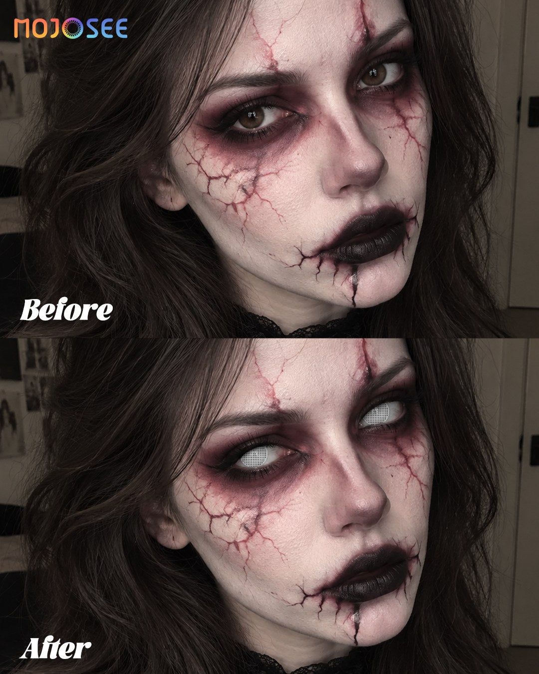 White Mesh Colored Contact Lenses — look 2