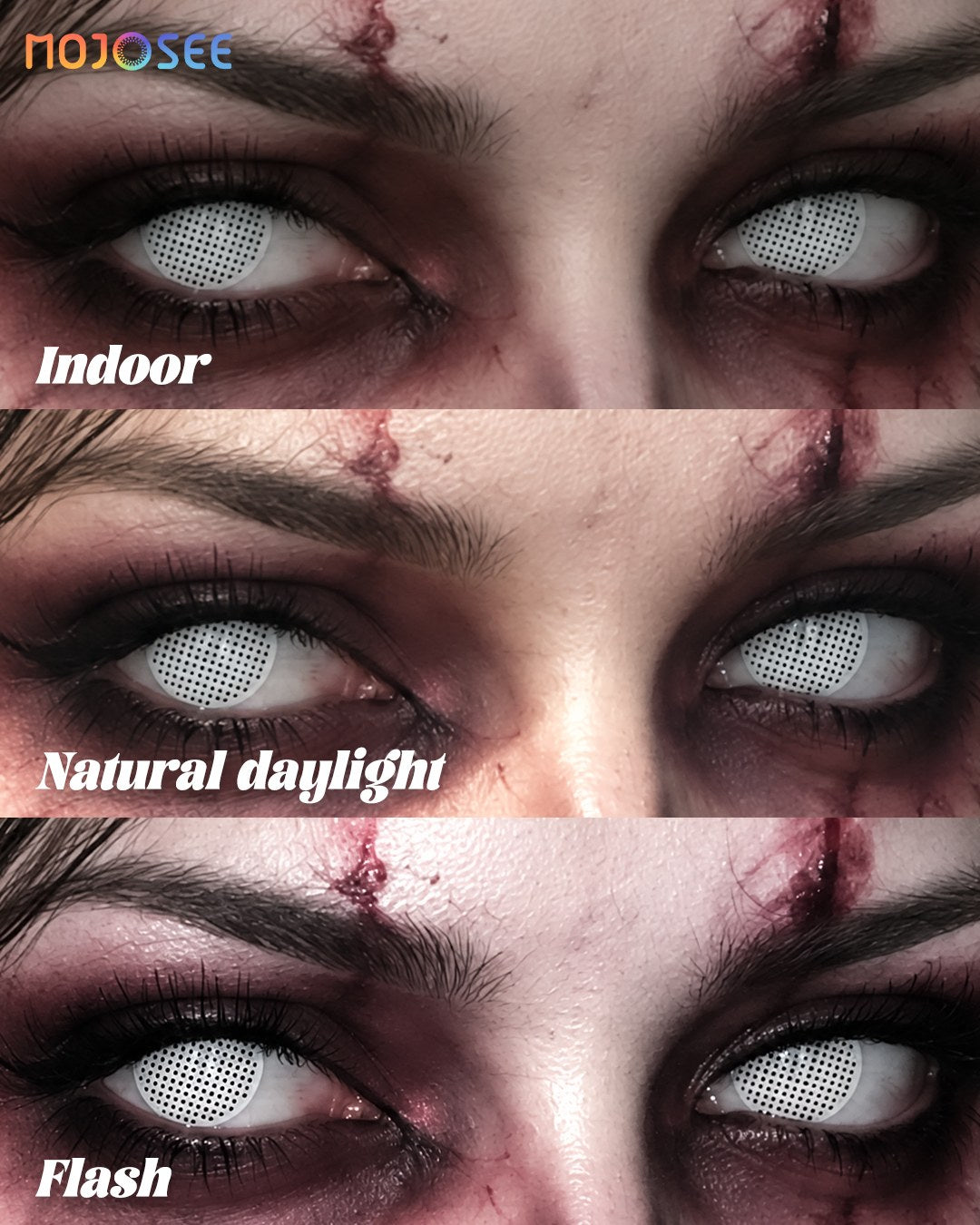 White Mesh Colored Contact Lenses — look 3