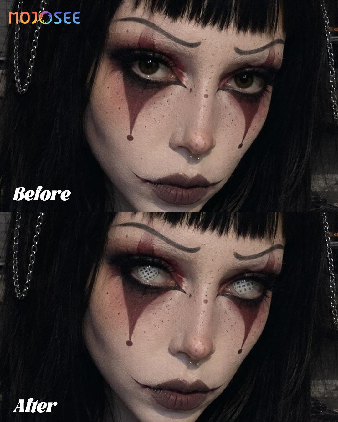 White Mesh Colored Contact Lenses — look 7