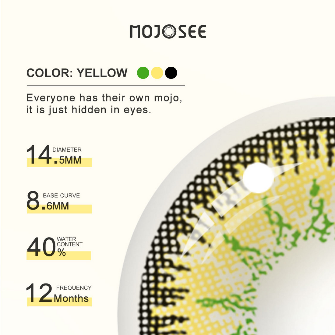Vika Tricolor Yellow Flame Colored Contact Lenses
