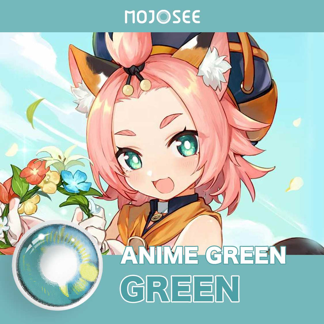 Genshin Anime Green Colored Contact Lenses