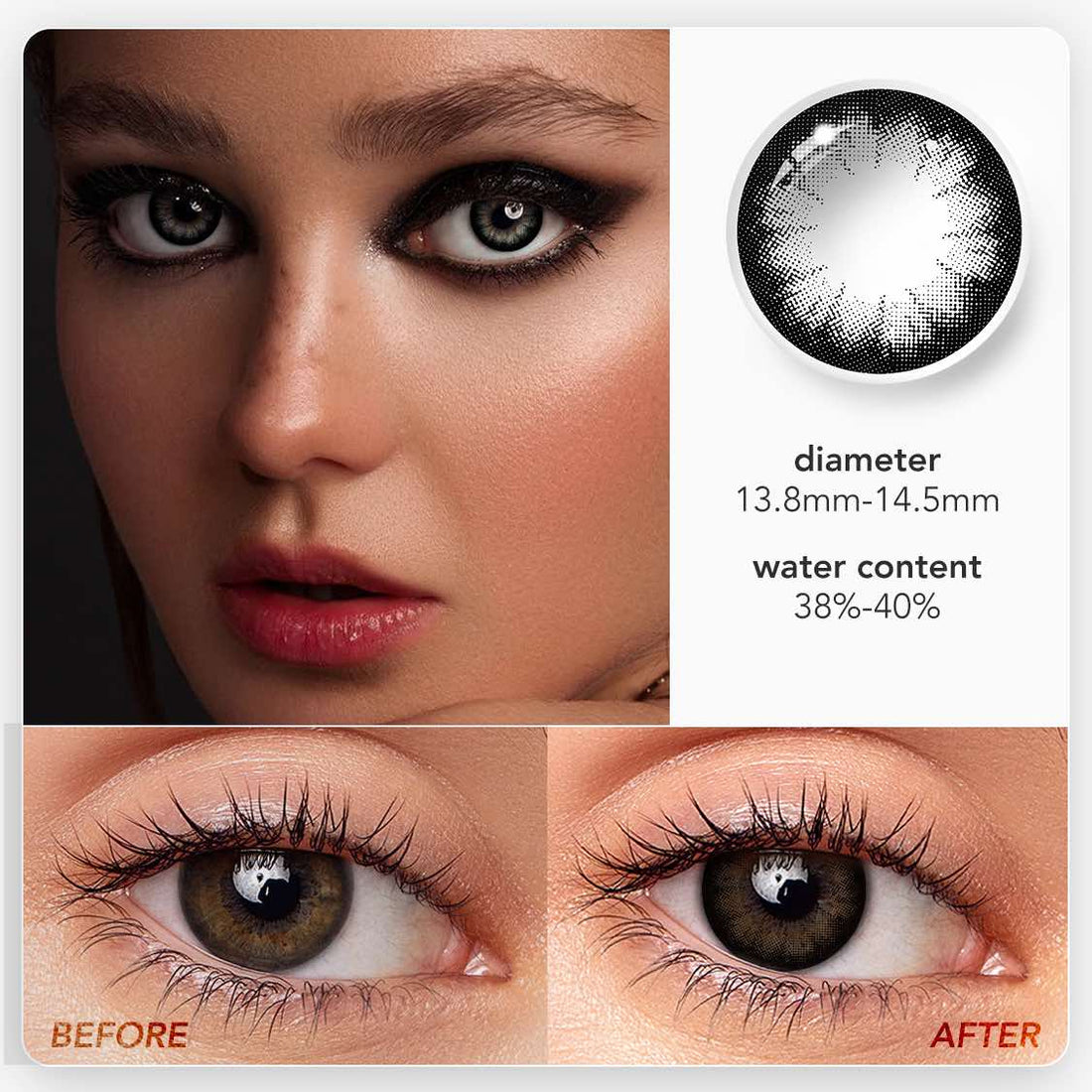 Big eyes Black Colored Contact Lenses