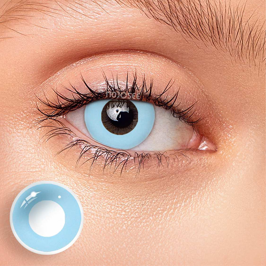 Circle Block Cambridge Blue Block Colored Contact Lenses