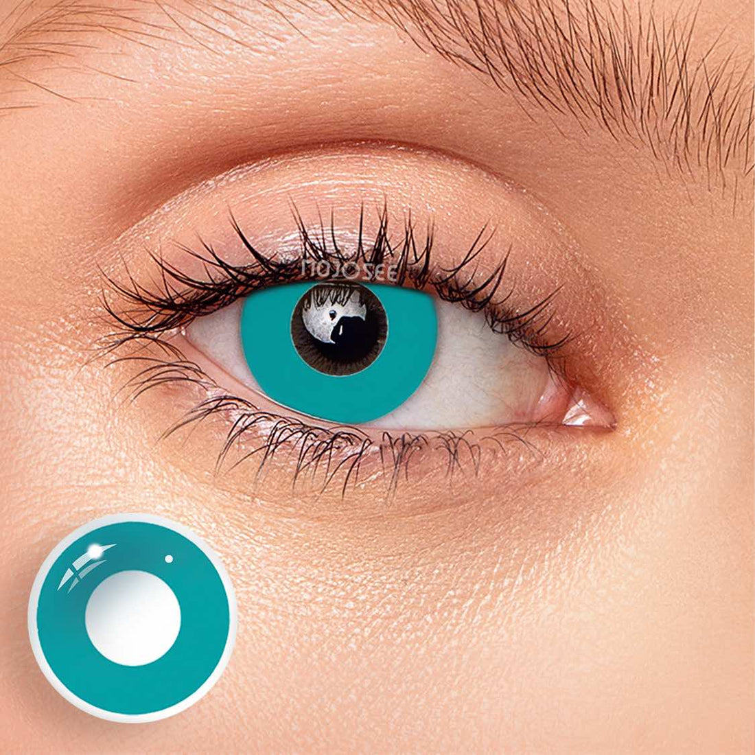 Genshin Circle Block Blue Colored Contact Lenses