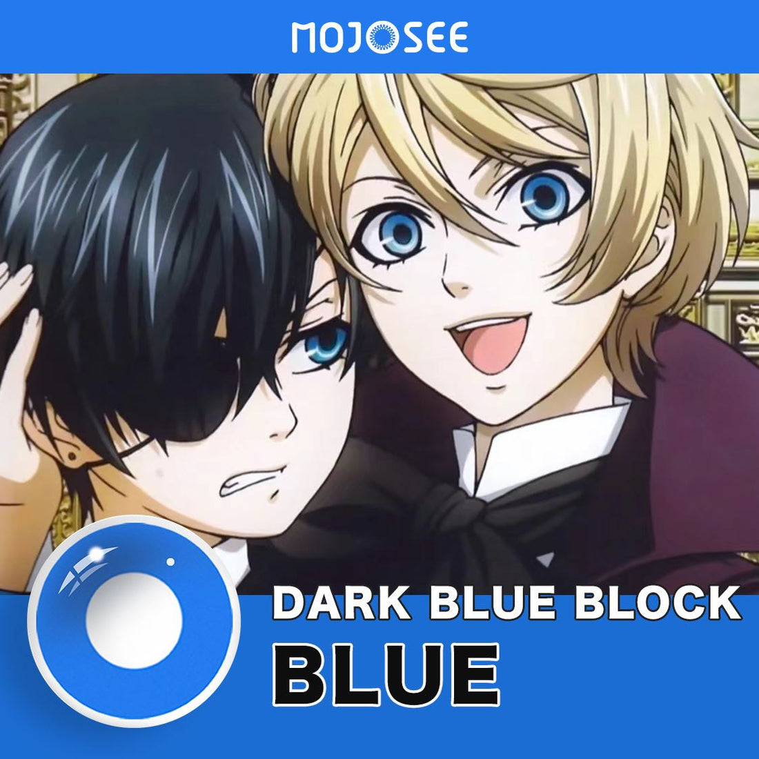 Circle Block Dark Blue Block Colored Contact Lenses