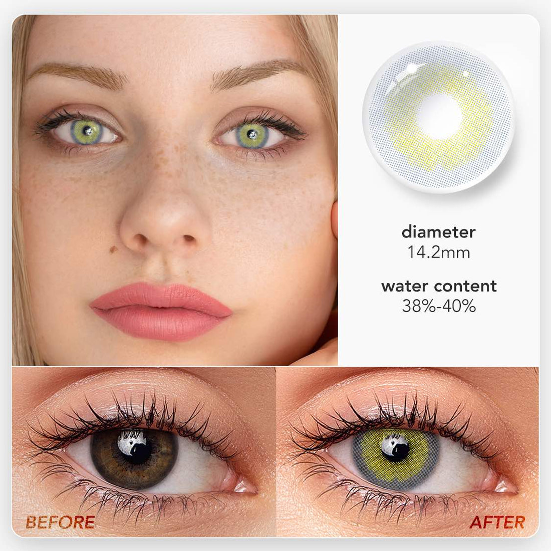 Polar Lights Blue Gray Colored Contact Lenses