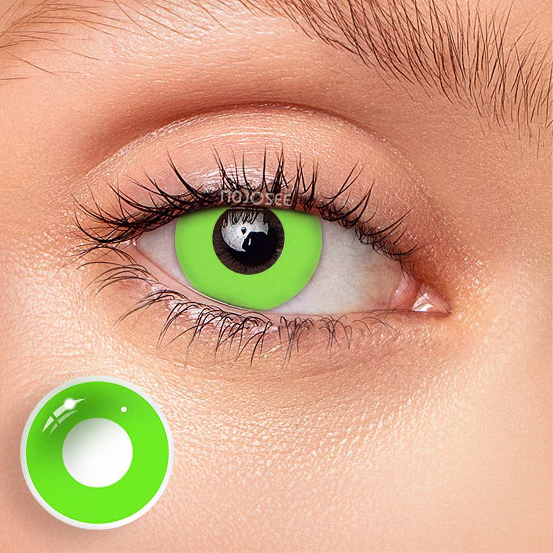 Demon Slayer Circle Block Green Block Colored Contact Lenses