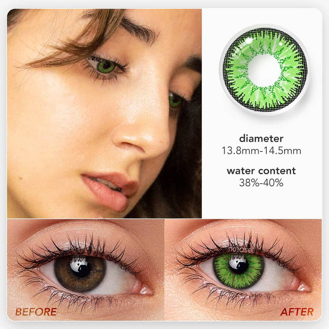 Vika Tricolor Green Colored Contact Lenses
