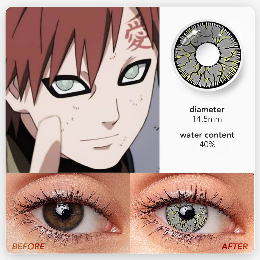 Gray Crack Cosplay Contact Lenses – Naruto