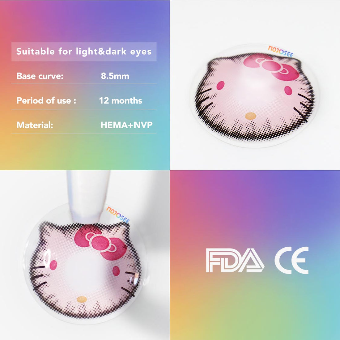 Fantastic Baby Kitty Pink Colored Contact Lenses for Men