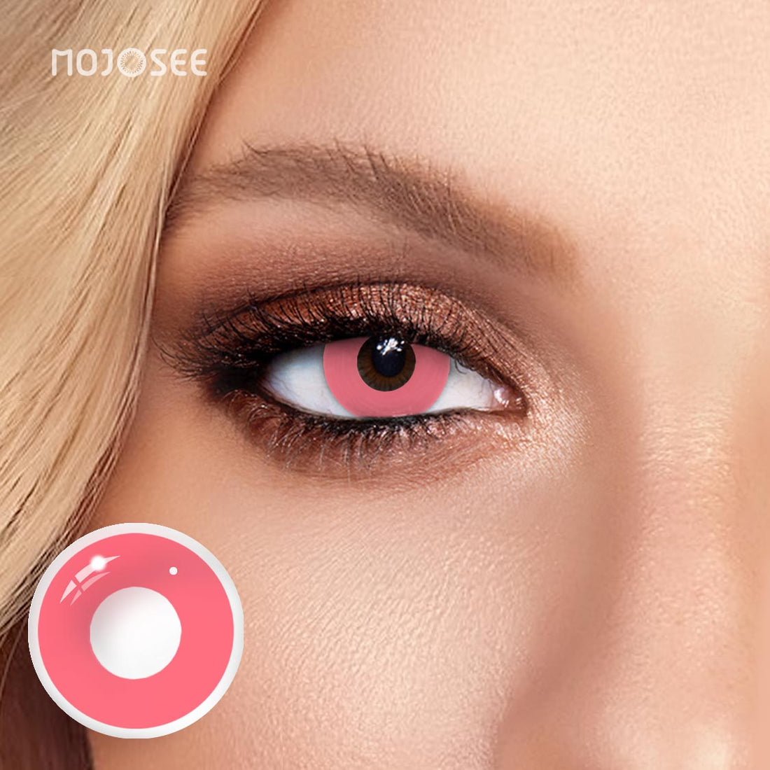 Circle Block Powdery Violet Block Colored Contact Lenses