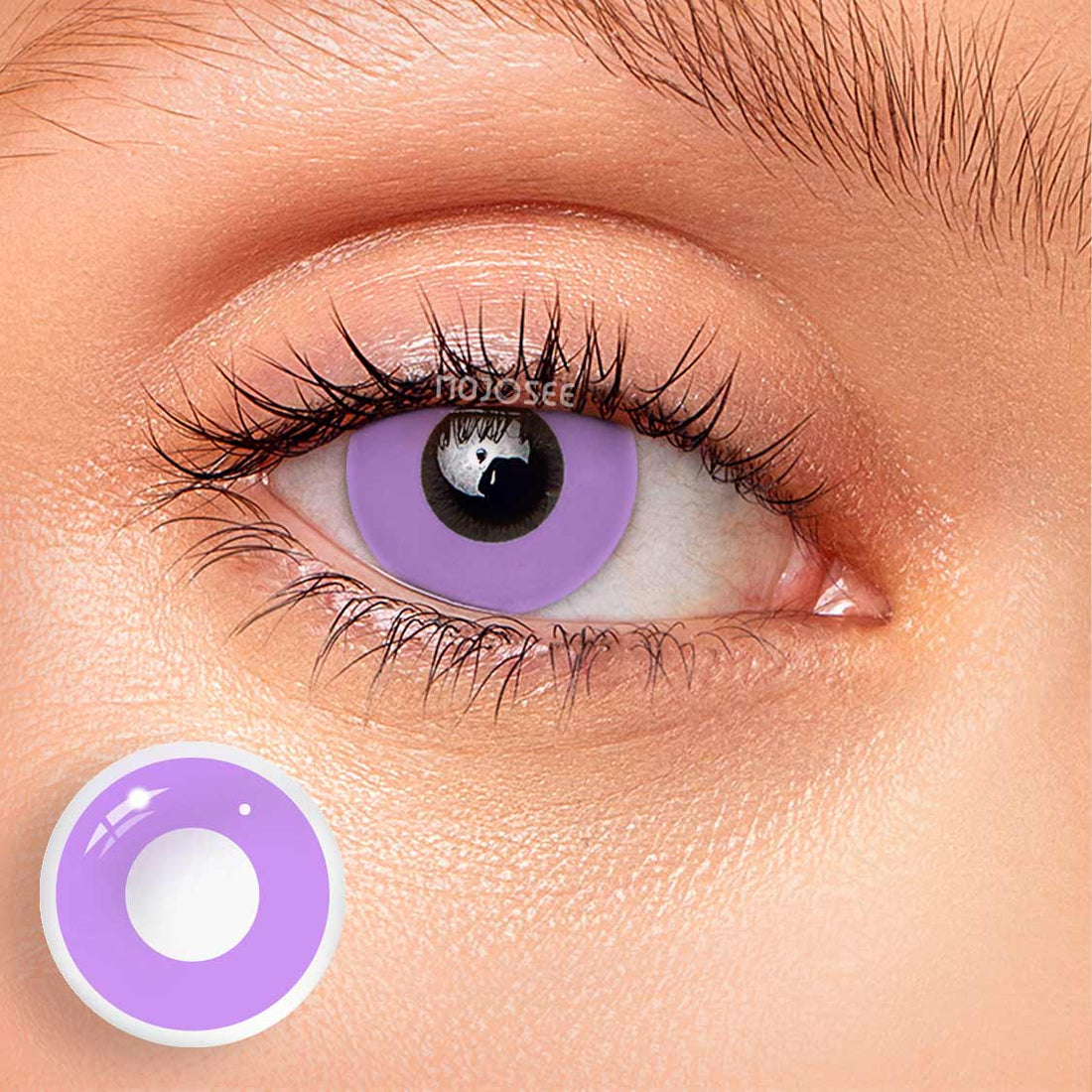 Circle Block Gray Violet Colored Contact Lenses