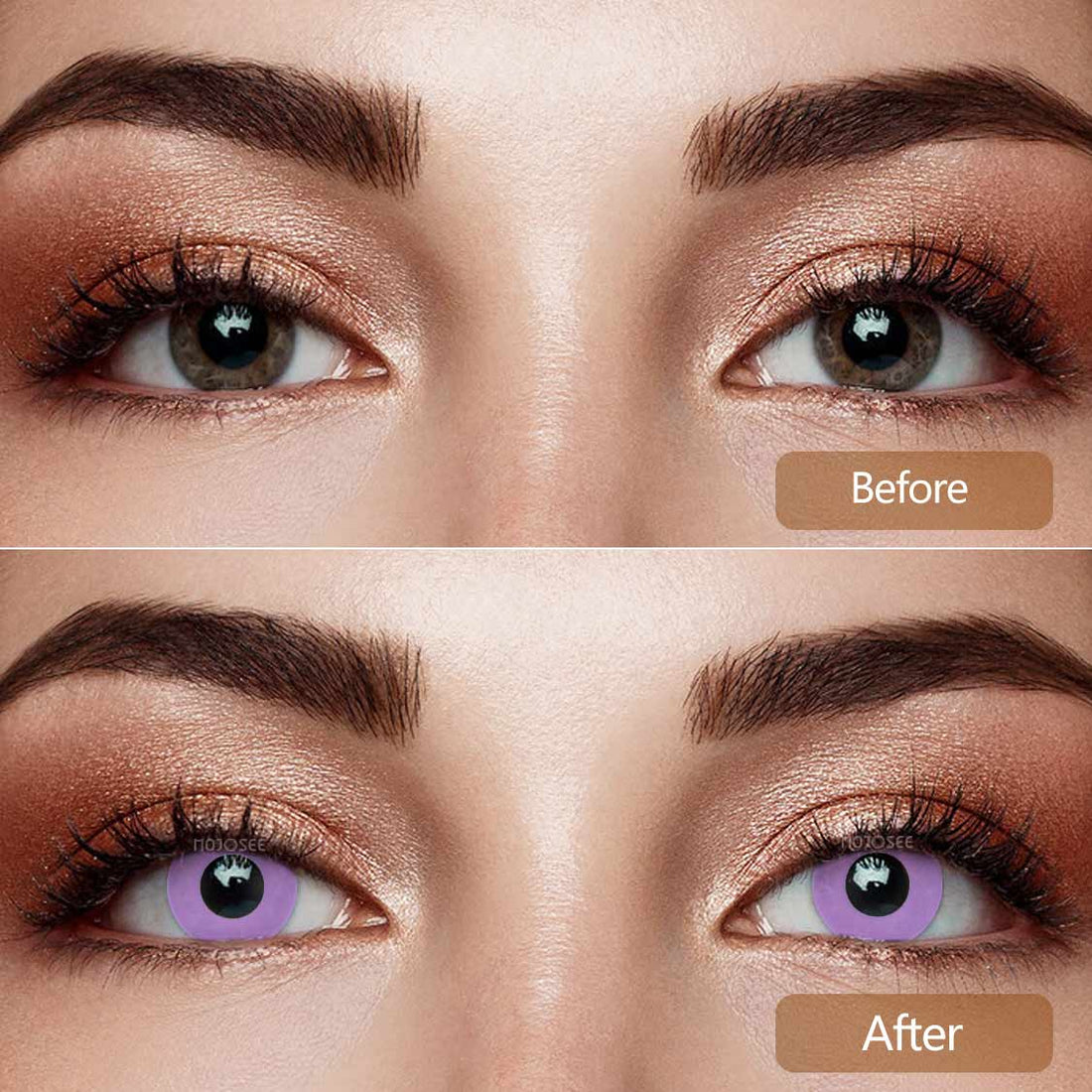 Circle Block Gray Violet Colored Contact Lenses