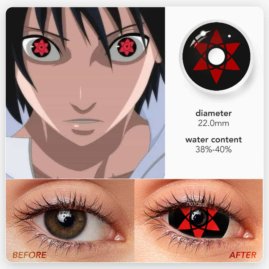 Uchiha Sasuke Cosplay Contact Lenses – Naruto
