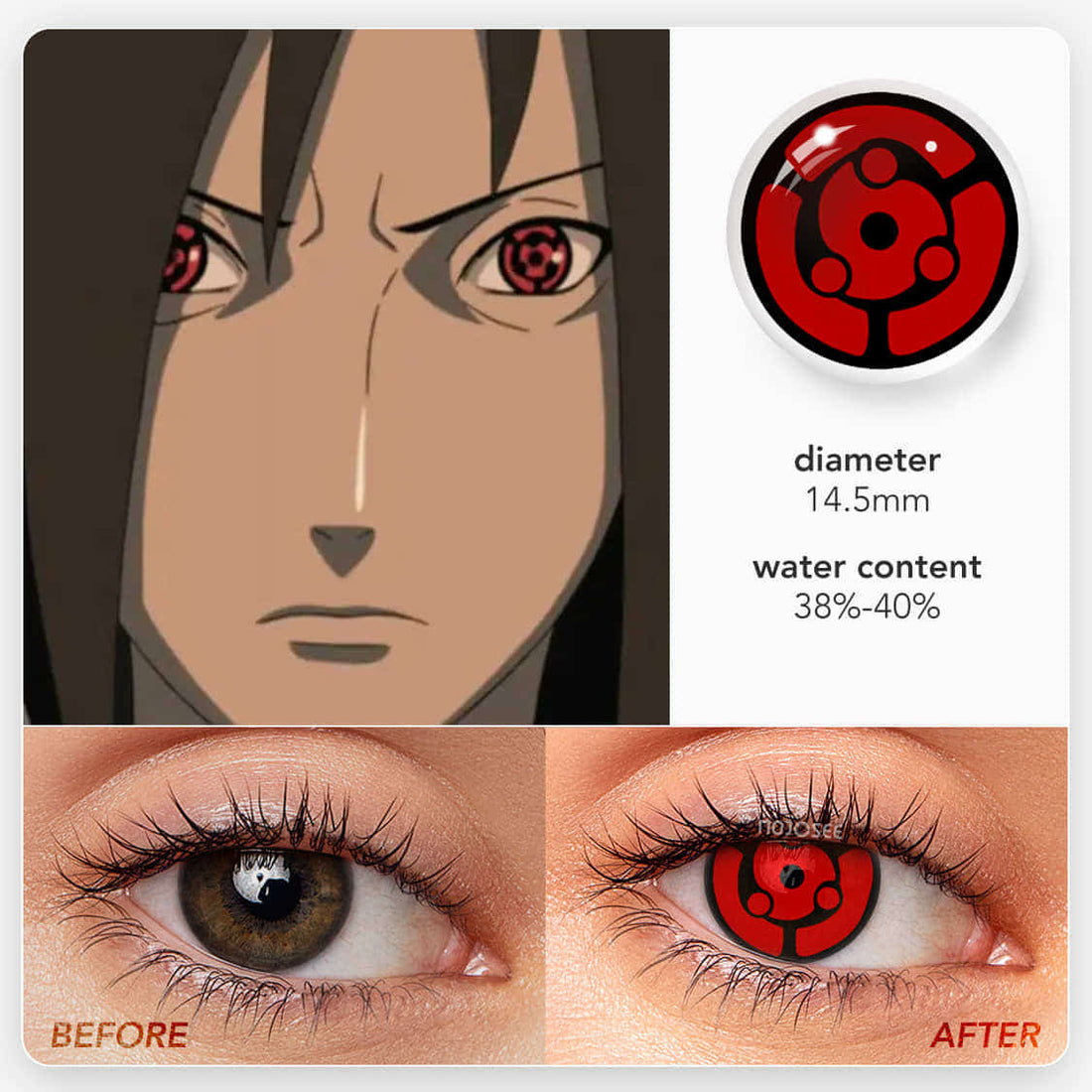 Sharingan Tomoe Ring Cosplay Contact Lenses – Naruto