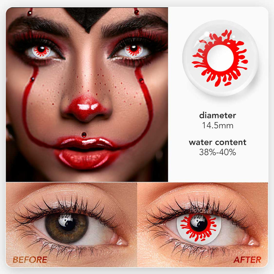 Trauma Red Colored Contact Lenses