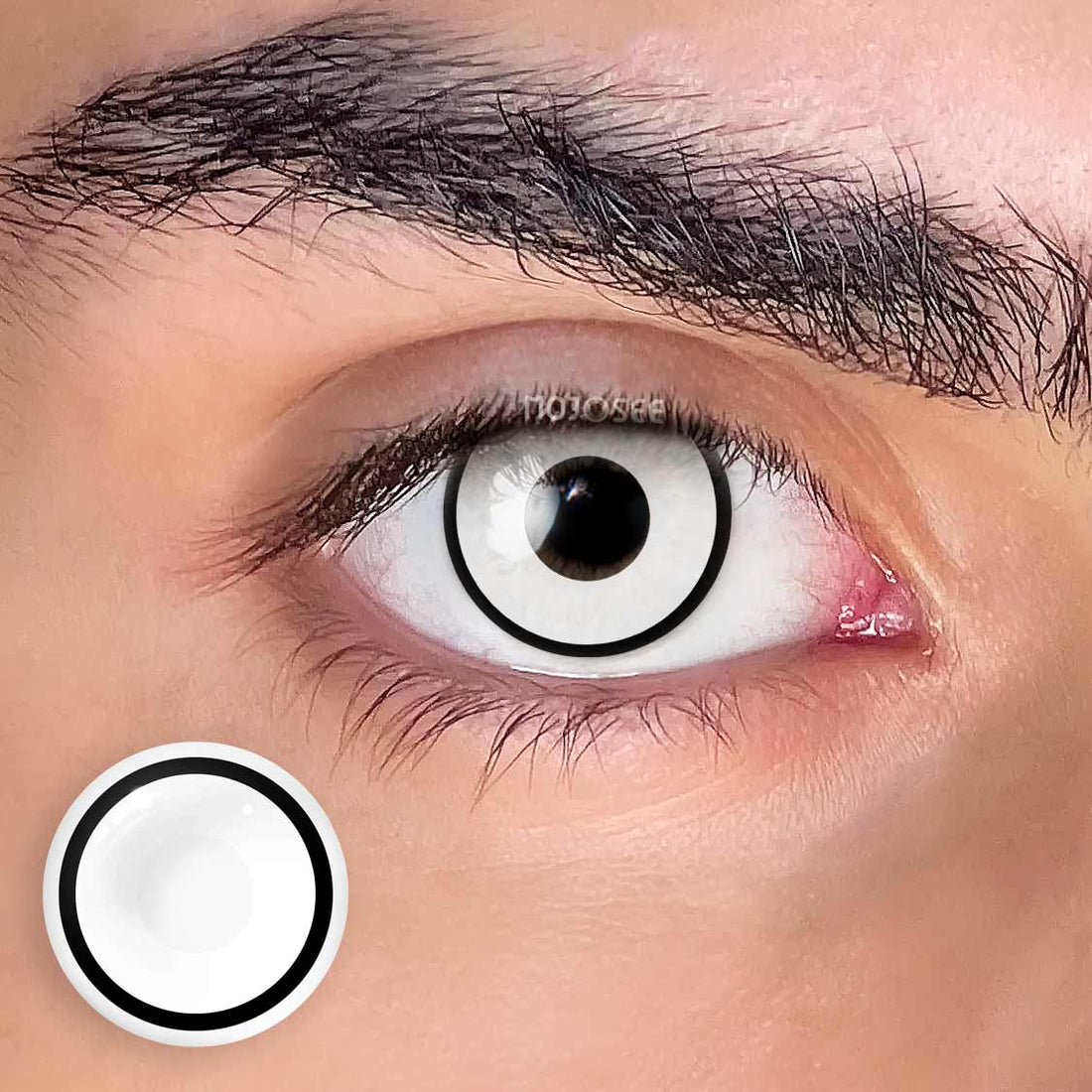 Circle Block White Manson Colored Contact Lenses for Men